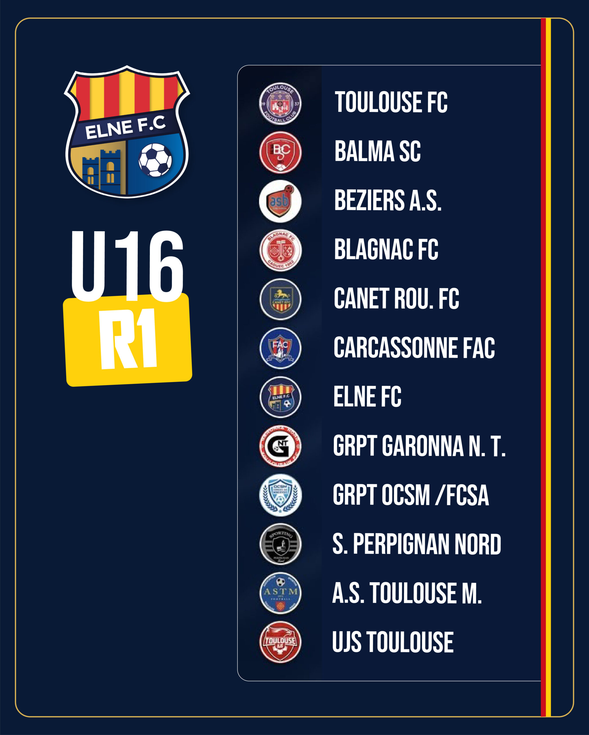 U16 R1 : les adversaires de la saison